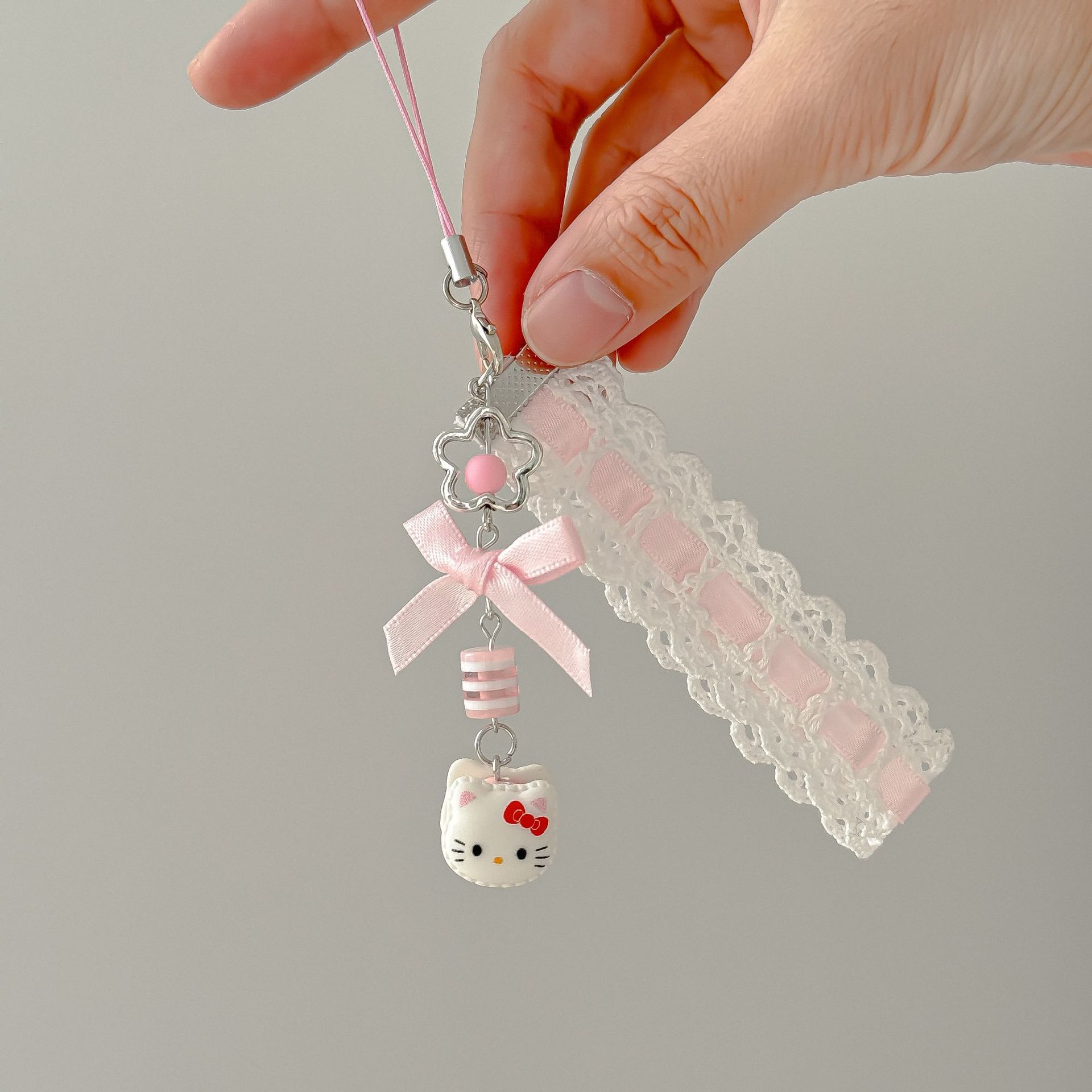 Hello Kitty Coquette Lace Phone Strap & Keychain Charm