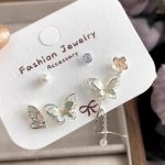 Pastel Opal Butterfly & Floral Earring Set